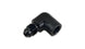 Vibrant -4AN to 1/8in NPT 90-degree adapter fitting, metal fitting with threaded connection, used in automotive fluid systems.