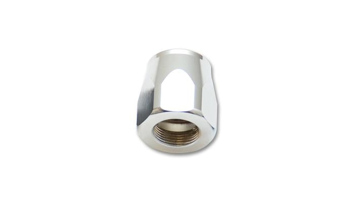 Vibrant silver -6AN hose end socket fitting, durable metal construction, designed for high-performance automotive and racing applications.