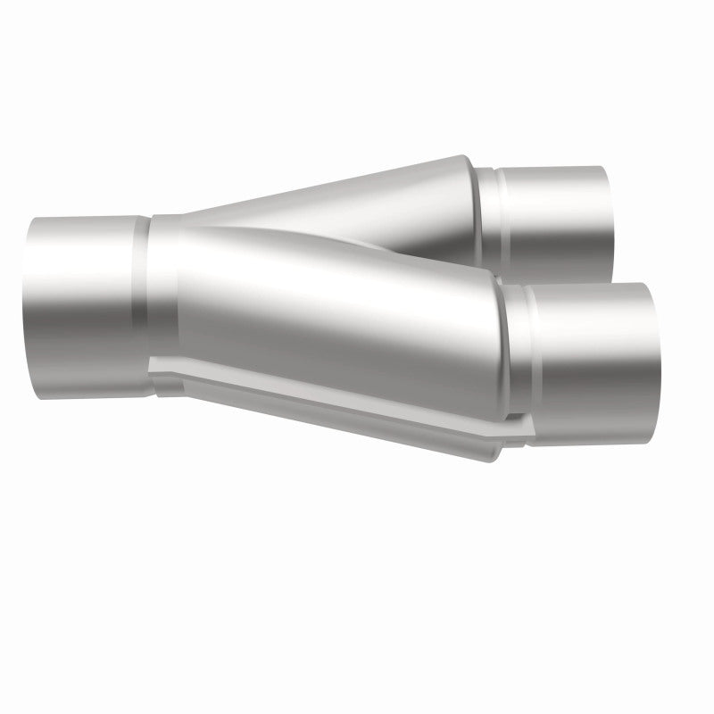 MagnaFlow Y Pipe for exhaust systems, 2.5/3 inch diameter, smooth transition design, made of aluminum for durability.