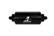 Aeromotive In-Line Fuel Filter with AN-6 Male fittings, 10 Micron Microglass Element, bright dip black finish.