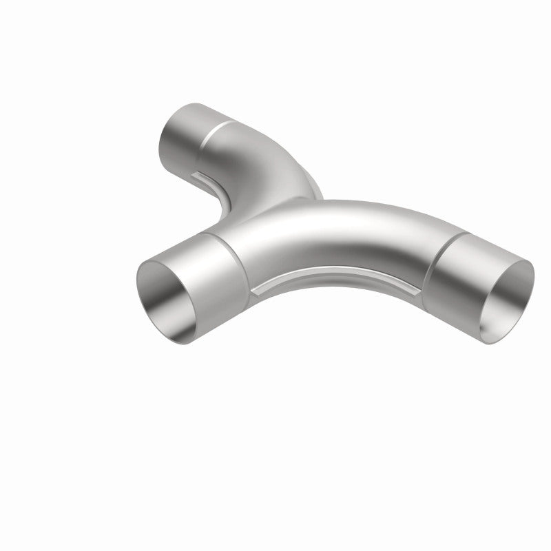 MagnaFlow 2.50-inch stainless steel smooth transition T connecting pipe with 90/90 degree bends, automotive exhaust component.
