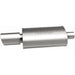 MagnaFlow muffler with tip, model RS 14x5x8, featuring 2.25/4 inch inlet and outlet, automotive exhaust system component