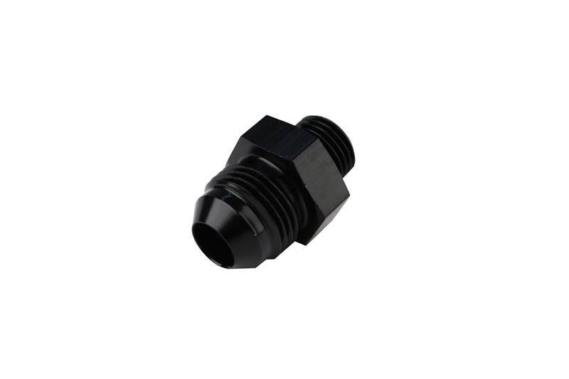 Aeromotive AN-6 to AN-8 flare union fitting for high-performance fuel and oil lines, made of durable metal.