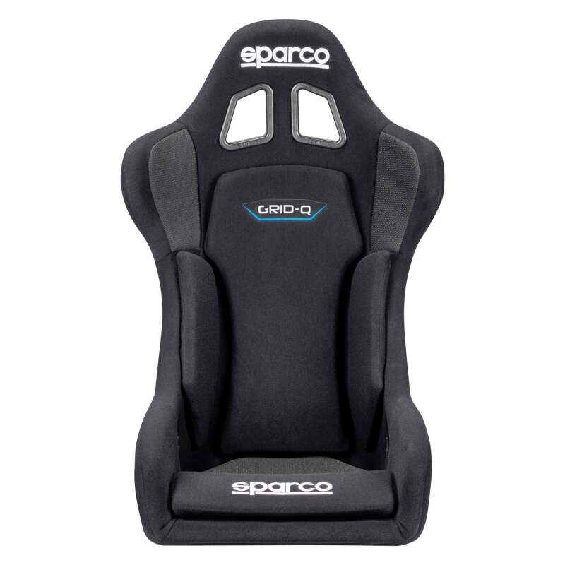 SPARCO Race Seat Grid QRT in black with lightweight design and racing harness openings, suitable for high-performance motorsport vehicles.