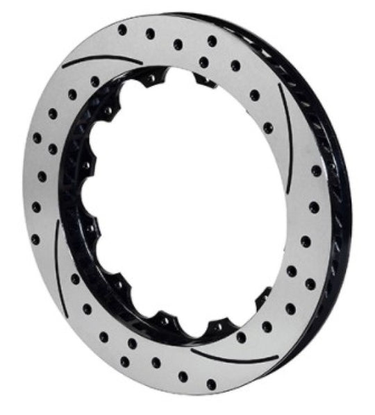 Wilwood SPC-37 LH black drilled 12.88-inch 2-piece brake rotor with 12 on 8.75-inch bolt pattern, automotive brake component