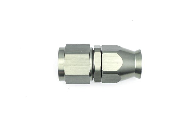 DeatschWerks 8AN female swivel straight hose end fitting with PTFE liner and olive insert for high-performance fluid connections.