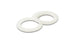 Pair of Vibrant 12AN PTFE washers for bulkhead fittings, showing the smooth, white PTFE material and precise shape.