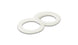 Pair of Vibrant -10AN PTFE washers for bulkhead fittings, showing smooth, white sealing washers with metallic edges.