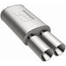 MagnaFlow stainless steel muffler with tip, 14x5x8 inches, featuring dual inlet and outlet pipes for car exhaust system.