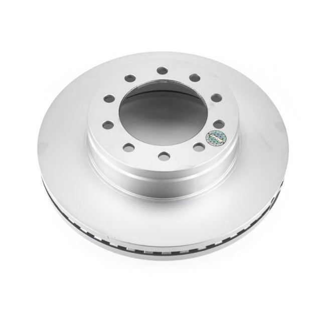PowerStop front Evolution Geomet coated brake rotor for 2017 Ford F-450 Super Duty, OE cryo-treated brake rotor, high-performance vehicle part.