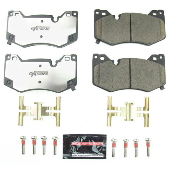 PowerStop Z26 Extreme Street brake pads for 2020 Chevrolet Corvette front performance brake pads with hardware.