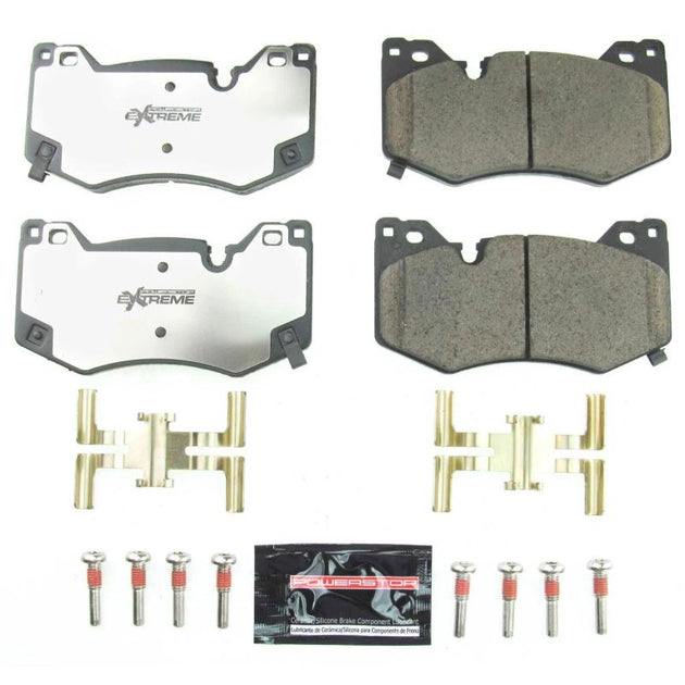 PowerStop Z26 Extreme Street brake pads for 2020 Chevrolet Corvette front performance brake pads with hardware.