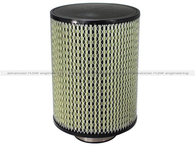 aFe MagnumFLOW Pro 5R air filter with 5-1/2F x 7B x 5-1/2T x 7H dimensions, direct fit replacement for vehicle intake system