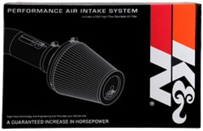 K&N Chevrolet Silverado 1500 5.3L V8 black cold air intake kit with filter and intake tubing for enhanced engine performance