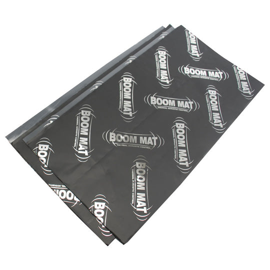 DEI XL Damping Material thermal wrap, 12.5x24 inches, 4mm thick, shown in black with textured surface for heat insulation.