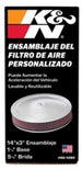 K&N 14-inch red custom air cleaner assembly with drop base, direct fit air filter for automotive engines, featuring a 5.125-inch ID.
