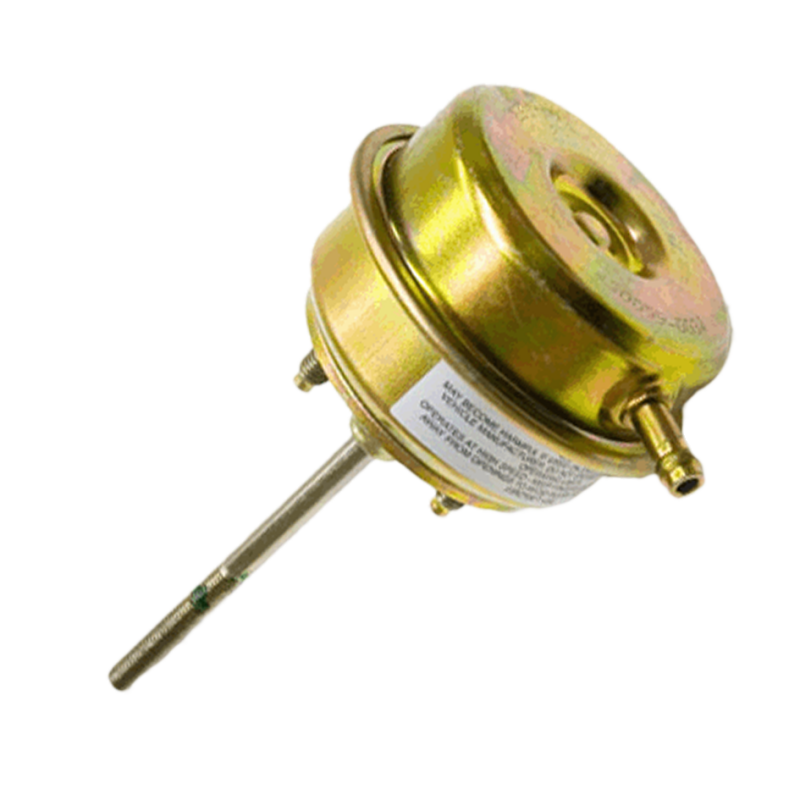 Garrett GT25 internal wastegate actuator with 1.0 BAR pressure, showing the metal and spring components in close-up.