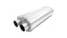 Vibrant Streetpower Oval Muffler with dual inlet and outlet, 18-inch body length, showcasing its vibrant finish and dual exhaust design.