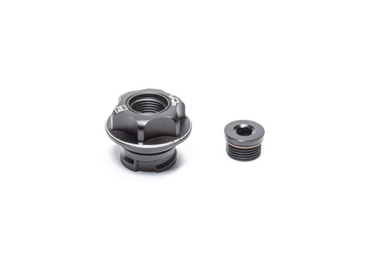 Radium Engineering GM LS oil cap, black metal engine oil filler cap with Radium logo for LS engine applications