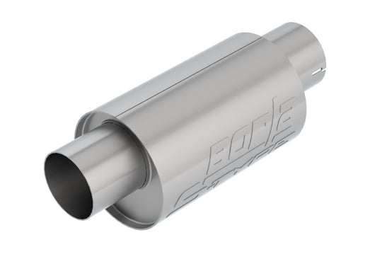 Borla muffler for 2019 Chevrolet Silverado/Sierra 1500 6.2L S-Type with 3.5-inch diameter, showing the polished metal design.