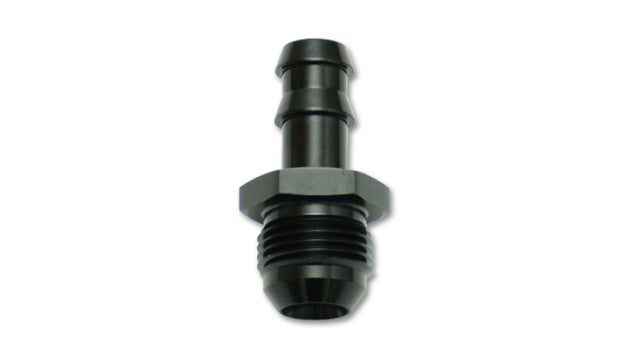 Vibrant Male -8AN to 3/8 inch aluminum hose barb straight fitting, lightweight and durable for fluid connections.