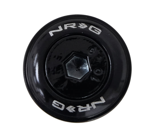 NRG black fender washer kit with M6 bolt rivets for plastic, includes 10 hardware pieces with color-matched fasteners.