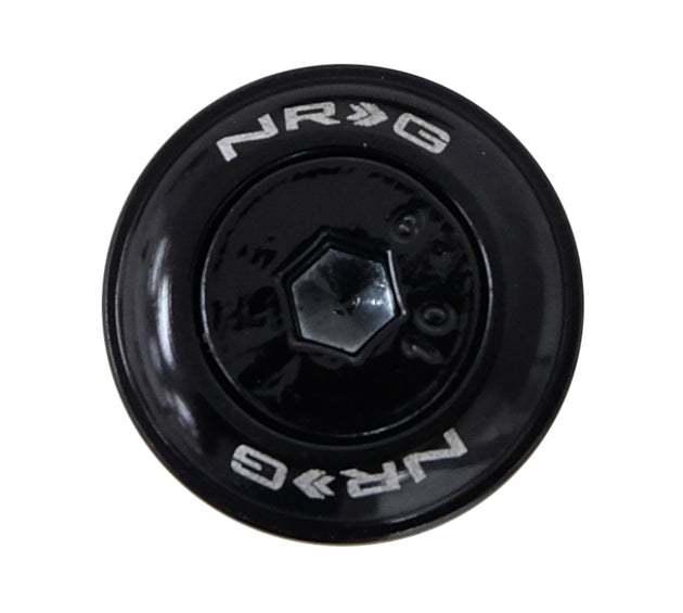 NRG black fender washer kit with M6 bolt rivets for plastic, includes 10 hardware pieces with color-matched fasteners.