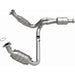 MagnaFlow catalytic converter direct fit for Chevy Avalanche 5.3L, showing the metal part with inlet and outlet pipes.