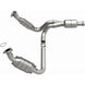 MagnaFlow catalytic converter direct fit for Chevy Avalanche 5.3L, showing the metal part with inlet and outlet pipes.