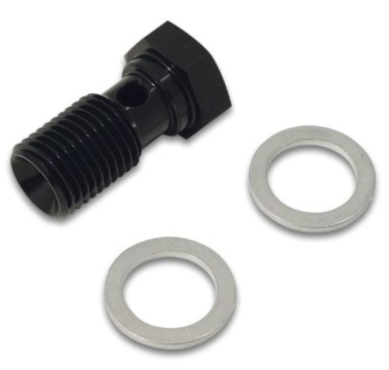 Vibrant M10 x 1.0 banjo bolt fitting with 20mm length, showcasing the shiny metal finish and threaded design.