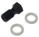 Vibrant M10 x 1.0 banjo bolt fitting with 20mm length, showcasing the shiny metal finish and threaded design.