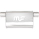 MagnaFlow Mag SS muffler with dimensions 11x4x9 inches, 2.5-inch inlet/outlet, stainless steel construction, for vehicle exhaust systems.