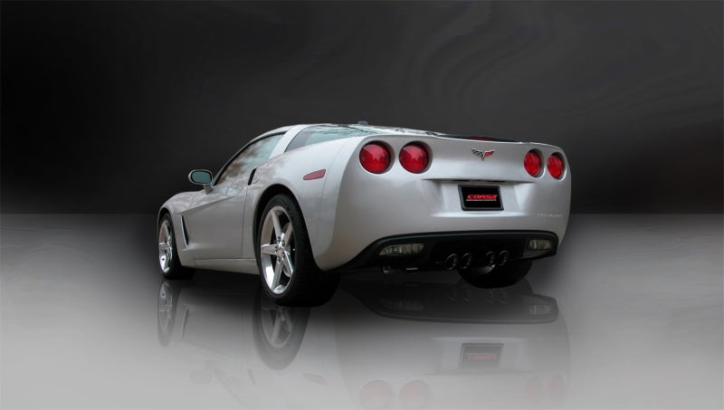 CORSA Performance X pipe exhaust for 2006-2007 Chevrolet Corvette C6 6.0L V8 auto, showing the stainless steel pipe and fittings.