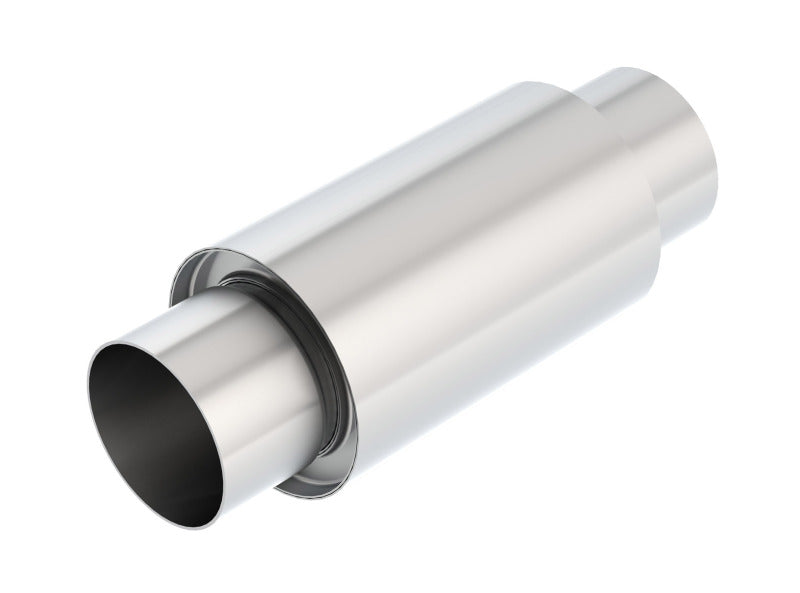 Borla XR-1 Sportsman Shorty racing muffler with 3.5-inch inlet and outlet, 8-inch length, round shape, in a metallic finish