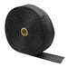 Black DEI Exhaust Wrap 2in x 100ft in titanium color, showing the heat-resistant wrap coiled for automotive exhaust insulation.