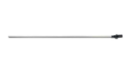 Vibrant replacement dipstick for large oil catch can, showing the long metal rod with measurement markings inside a catch can.