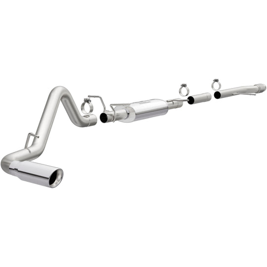 Magnaflow catback exhaust system for Chevy Silverado V8 5.3L with single rear exit, stainless steel construction, for 14 model.