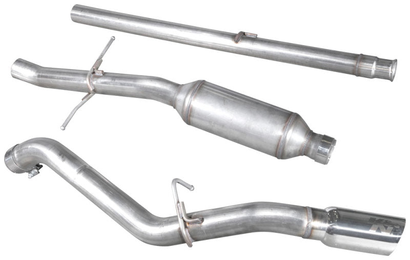 K&N Engineering GM 1500 5.3L K2XX cat back exhaust kit with polished stainless steel pipes and dual exhaust tips.