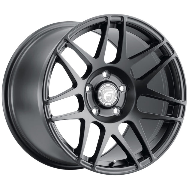 Forgestar F14 Beadlock 17x10 satin black cast wheel with 5x114.3 bolt pattern, ET50 offset, and 7.5-inch backspacing.