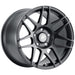 Forgestar F14 17x10 satin black cast wheel with 5x114.3 bolt pattern, ET50 offset, 7.5-inch backspacing on a car.