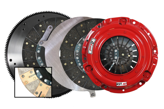 McLeod Racing RST HD Twin clutch kit with steel flywheel for 97-15 GM LS 6-bolt crank, 1-1/8 x 26 spline, 168T.