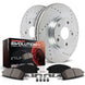 PowerStop Z23 Evolution Sport rear brake kit installed on a Cadillac XLR, showing brake rotors and calipers.