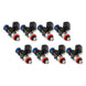Injector Dynamics 1340cc fuel injector set for 8-cylinder engines, featuring 34mm length and 14mm O-ring top with 15mm low O-ring