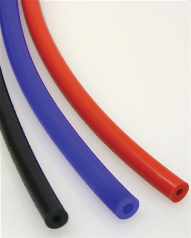 Turbosmart black 3-meter vacuum hose with 5mm diameter, flexible silicone tubing for automotive vacuum systems.