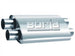 Borla 2.50-inch dual inlet/outlet PRO-XS muffler with 19x9.5x4 inch dimensions, showcasing its stainless steel construction and polished finish.