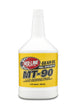 Red Line MT-90 75W90 gear oil quart bottle, showcasing the red and white label with product details and brand logo.