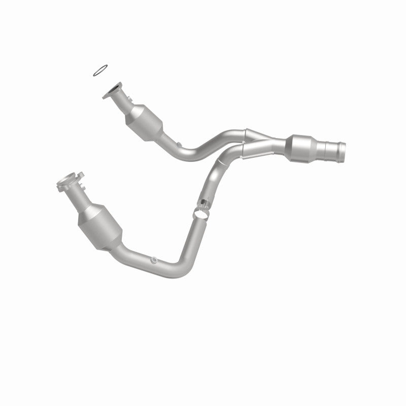 MagnaFlow direct fit catalytic converter for 2015 GMC Yukon XL V8 6.2L, showing the stainless steel component with mounting flanges.