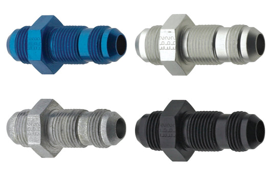 Fragola black 12AN straight bulkhead fitting, automotive fluid transfer fitting with threaded ends and durable construction