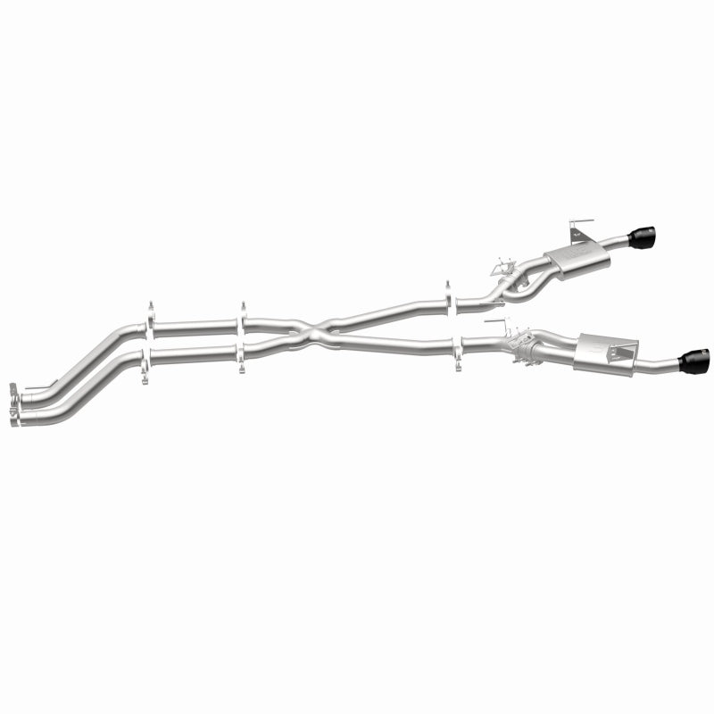 Magnaflow 26+ Dodge Charger 3.0L SPEQ cat-back exhaust system with polished stainless steel pipes and mufflers.