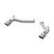 MBRP axle back muffler delete for 2010-2015 Chevrolet Camaro V6 3.6L, showing the T304 stainless steel exhaust pipe and muffler tips.
